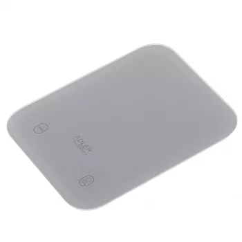 Bilancia da cucina Adler AD 3181, vetro temperato, capacità 10 kg, precisione 1 g, display LCD, grigio