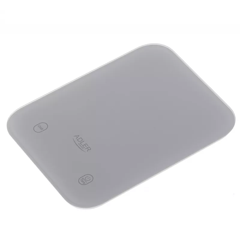 Bilancia da cucina Adler AD 3181, vetro temperato, capacità 10 kg, precisione 1 g, display LCD, grigio