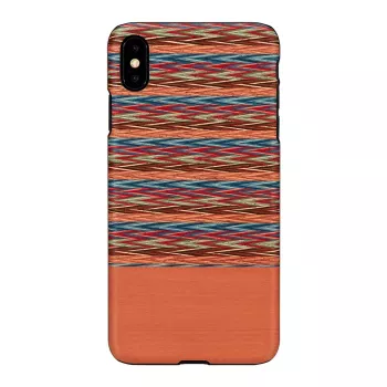 Custodia per cellulare man and wood per iPhone X/XS — motivo a quadri marrone con accenti neri