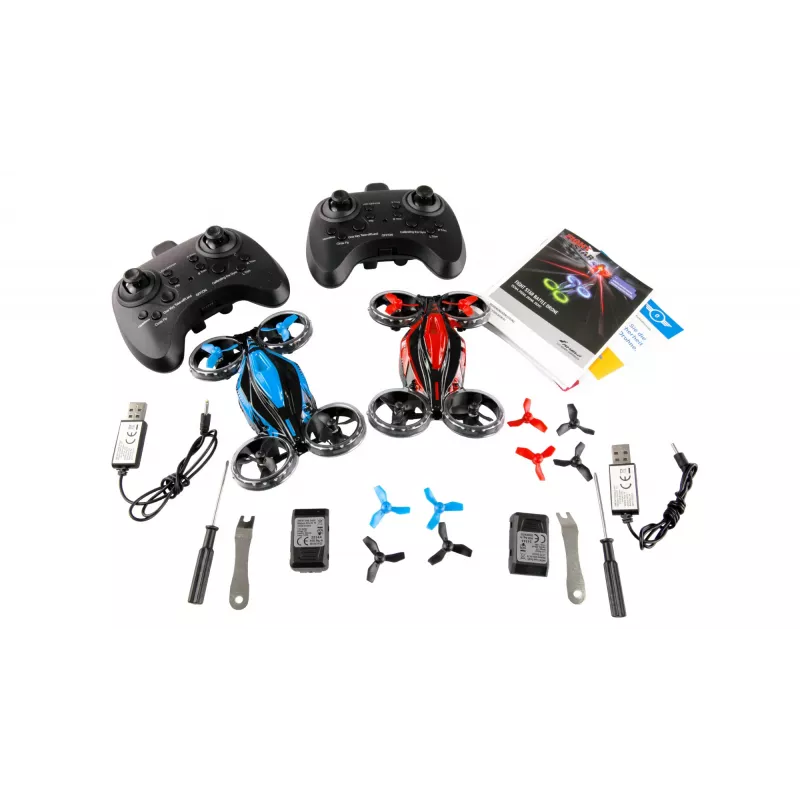 Bundle drone da battaglia Amewi FightStar rosso e blu — modello 25344, per uso interno/esterno, adatto a bambini da 8 anni