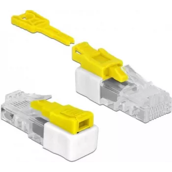 Delock 85334 set di bloccaporte RJ45, 5 pz, bianco/giallo