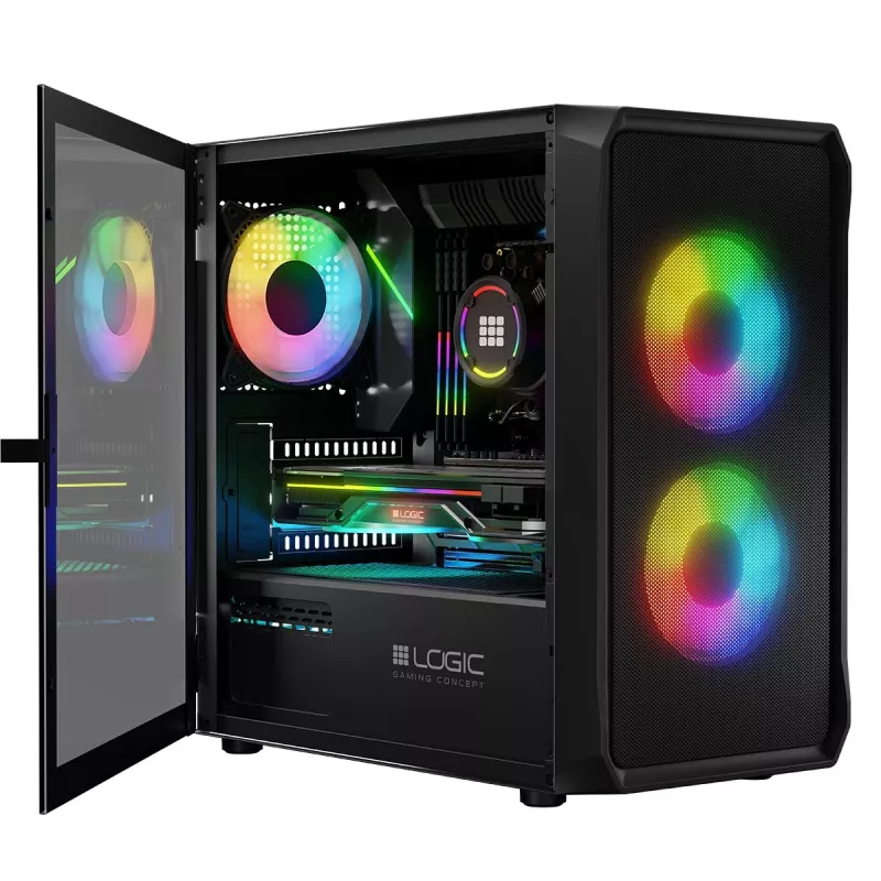 Case per computer Logic Concept Portos Mini ARGB Micro ATX nero