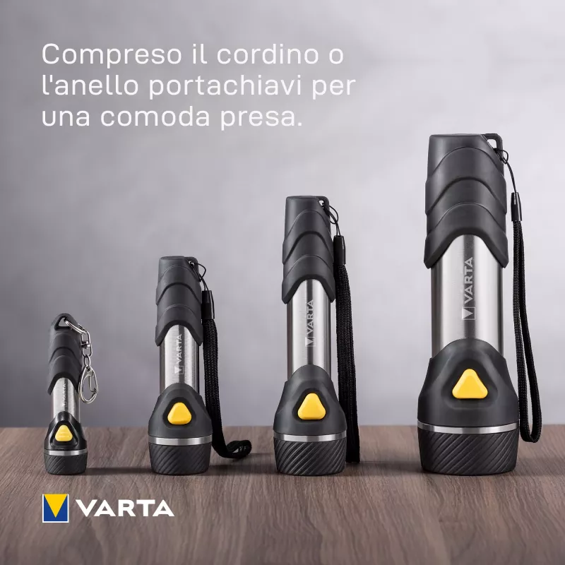 Varta Day Light Key Chain Light - portachiavi con luce - alluminio - nero - ABS sintetico - alluminio - gomma - LED - 1 lampada - 12 lm
