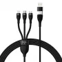 Cavo USB Baseus CASS030101 1,2 m USB-A/USB-C USB-C/Micro-USB-B/Lightning nero