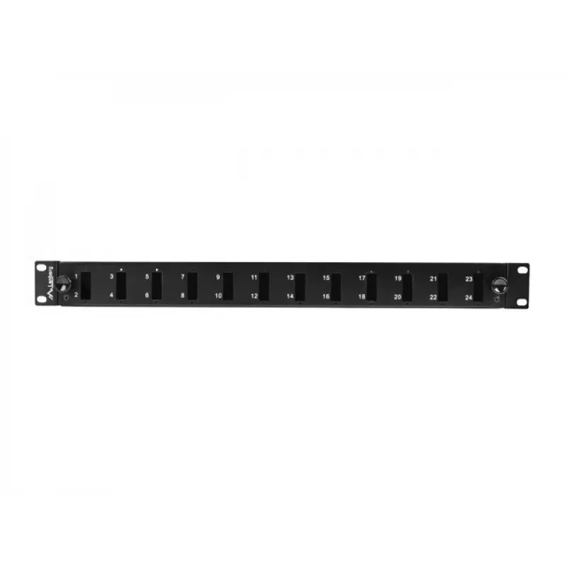 Patch panel Lanberg FOP1-12SD-LQB 1U acciaio nero montaggio a rack