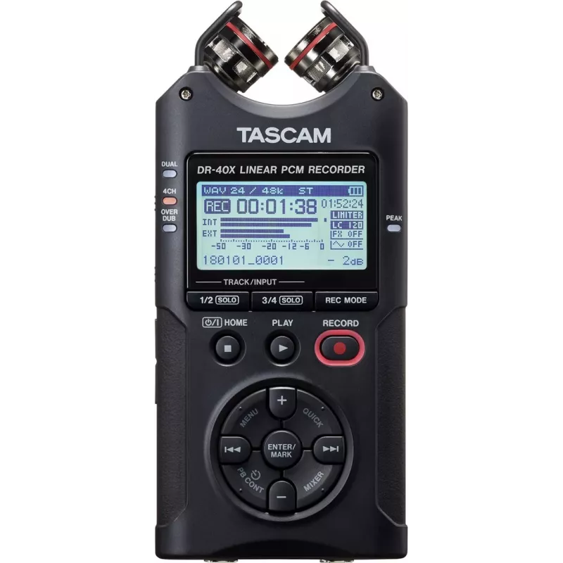 Tascam DR-40X - registratore digitale portatile con interfaccia USB, registrazione stereo 2 x