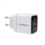 Choetech PD6051 caricabatterie da parete 2x USB-C PD 35W GaN con display - bianco