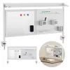 Pannello divisorio da scrivania ergo office ER-301 W – paravento in acciaio largo 1116 mm con lavagna magnetica, bianco, carico max. 10 kg