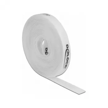 Fascia di montaggio DeLOCK a velcro in rotolo L 5 m x L 15 mm bianca