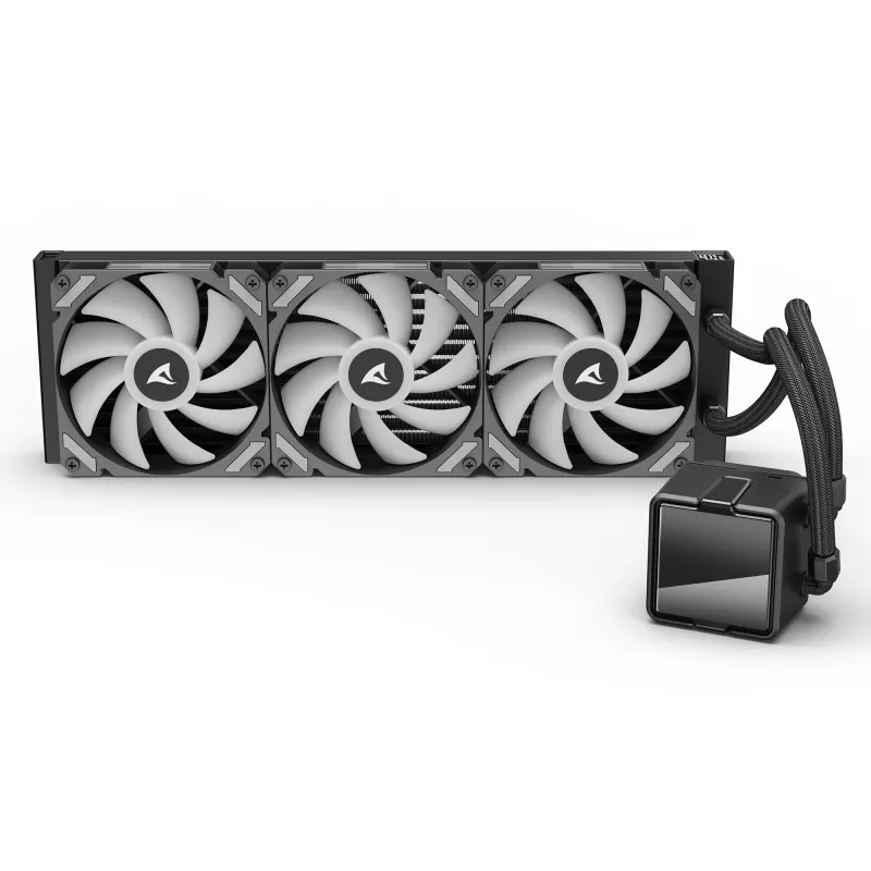 Dissipatore a liquido per CPU All-in-One Sharkoon S60 ARGB – radiatore da 360 mm, 3 ventole PWM da 120 mm, nero