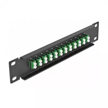 Patch panel fibra ottica DeLOCK 10 pollici 12 porte LC duplex verde 1U nero