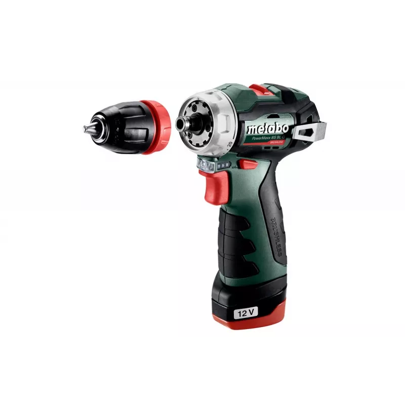 Metabo PowerMaxx BS BL Q 601749500 trapano avvitatore a batteria, 12V, 38 Nm, 2x 2,0 Ah