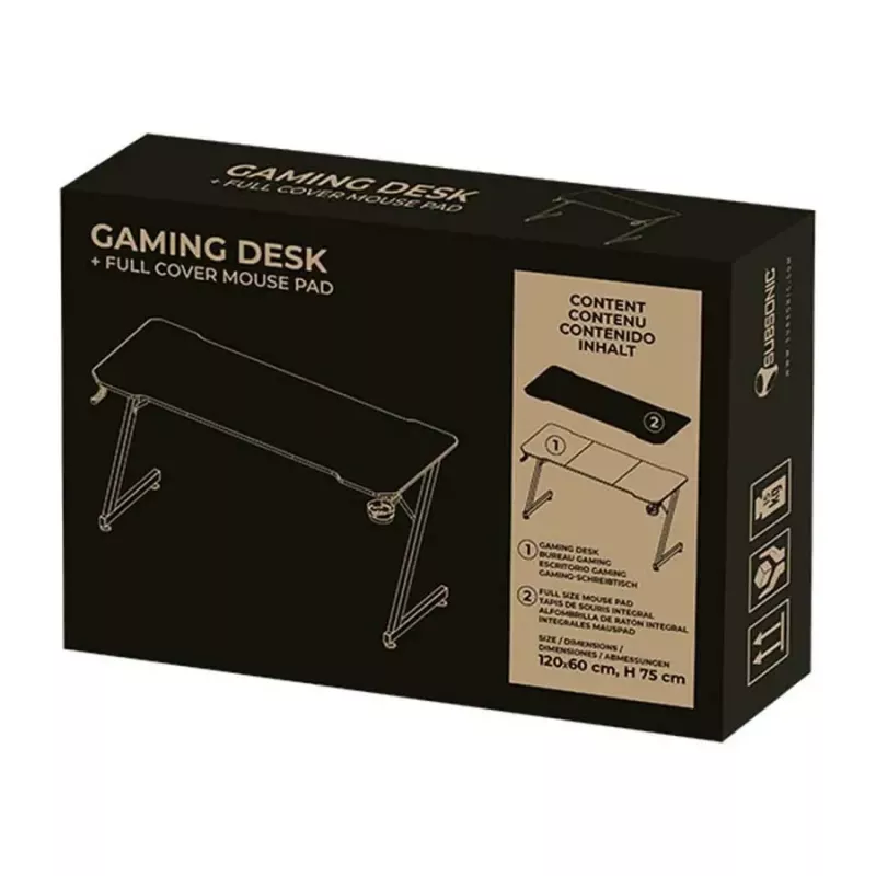 Scrivania per computer Subsonic SA5706 nero dritto PVC 120x60 cm