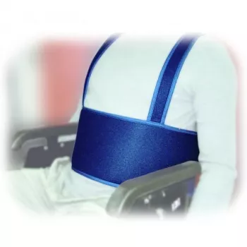 Cintura stabilizzatrice per sedia a rotelle Aston Secuback Tipo 2 — cintura addominale di sostegno posturale, tessuto, regolabile fino a 150 cm, larghezza 20 cm, blu