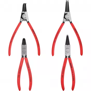 Knipex Set pinze per anelli di sicurezza 4 pz. in borsa arrotolabile 19-60mm