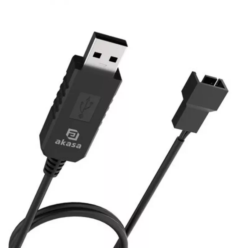 Cavo convertitore di tensione DC Akasa AK-CBFA10-60BK da USB a 3-Pin & 4-Pin ventola PC, 60 cm