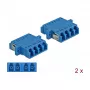 DeLOCK giunto per fibra ottica LC Quad femmina a LC Quad femmina, Singlemode, blu, 2 pz
