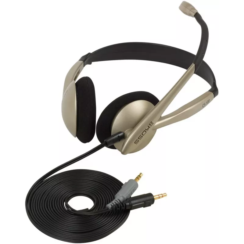 Koss CS100 cuffie on-ear cablate con microfono, nero/oro