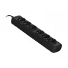 Ciabatta ActiveJet 6GNU - 3M - C, 6 prese, tipo E, cavo 3 m, 10 A, nero