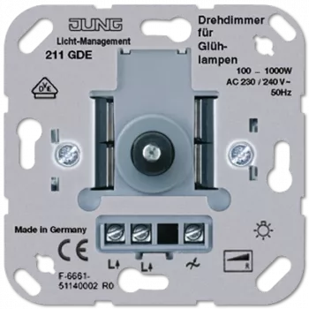 JUNG 211 GDE interruttore rotativo, metallic finish, 230–240 V AC, 50 Hz