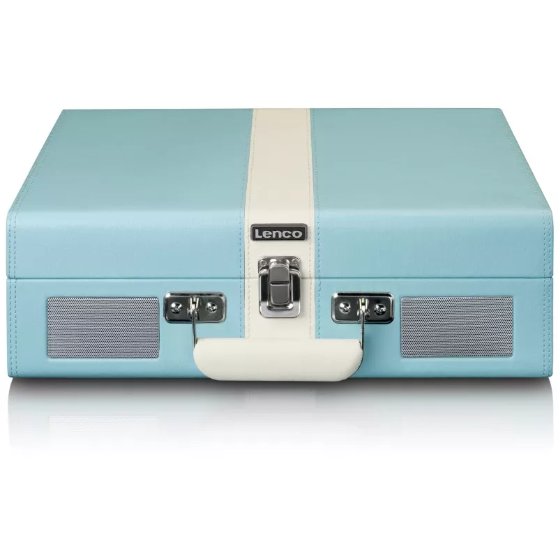 Giradischi audio a trasmissione a cinghia Lenco TT-110 blu bianco semiautomatico