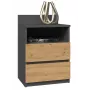 Comodino top e shop M1 ANTRACYT/ARTISAN, rovere, 2 cassetti, 400×320×590 mm