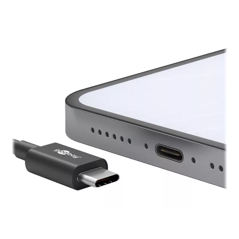 Wentronic goobay - cavo USB - USB-C (M) a USB-C (M) - USB 2.0 3 A - 0,5 m - nero (66316)