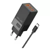 Alimentatore Beline 2x USB-C 1x USB 65W cavo USB-C nero/nero PD 3.0