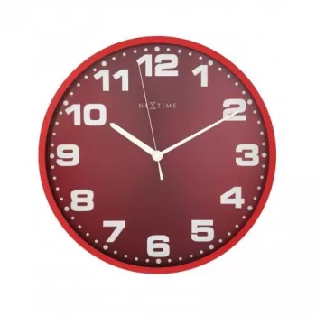 NeXtime orologio 3053ro Dash Red, Ø35 cm, da parete, rosso/argento