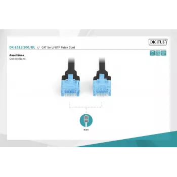Cavo patch CAT 5e U-UTP 10 m nero