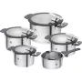ZWILLING set di pentole in acciaio inox SIMPLIFY 5 pz. – lavabile in lavastoviglie e adatto al forno, coperchio in vetro, adatto a piani cottura in ceramica