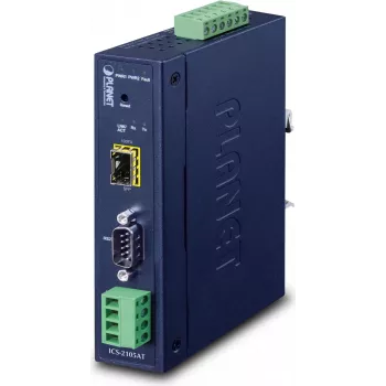 Planet convertitore industriale RS-232 -422 -485 to IP - 1x COM - 1x 100Base-FX -SFP - 9-48VDC - -40-+75