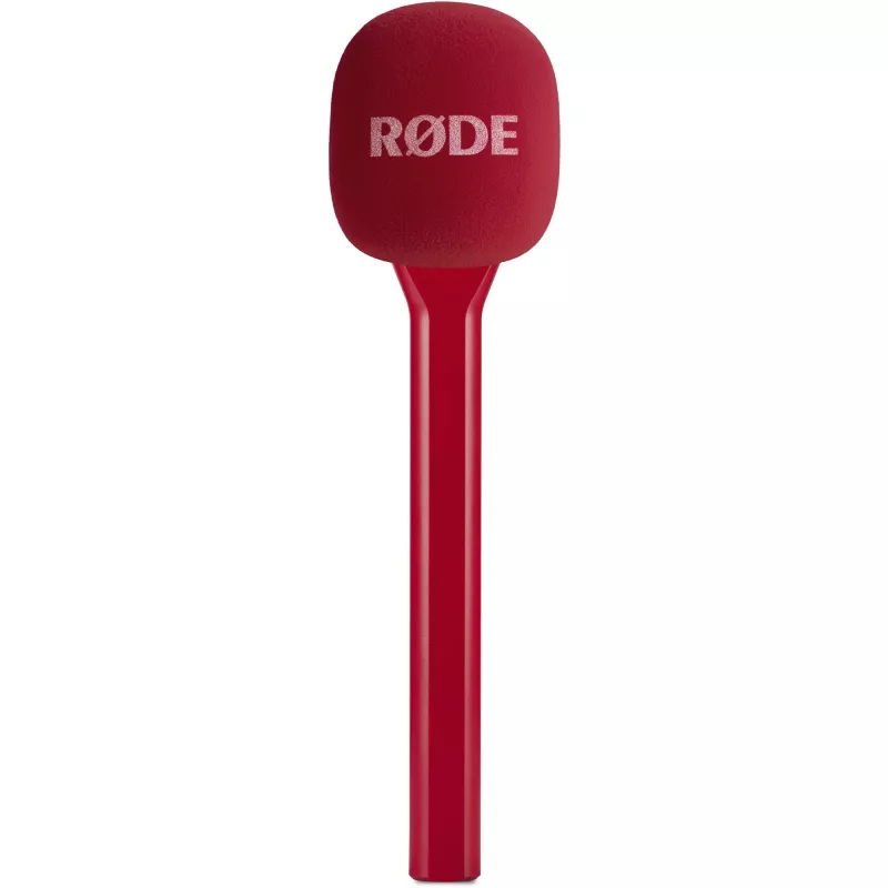 Microfono portatile per interviste Rode Interview GO – rosso (compatto, a mano, plug-and-play)