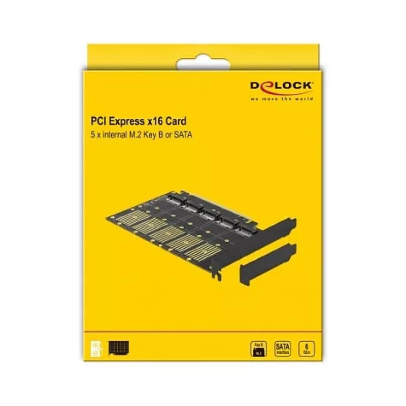 Scheda DeLOCK PCI Express x16 su 5 x M.2 Key B / SATA interne