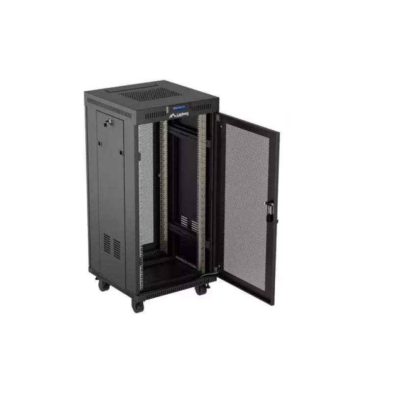 Armadio rack LANBERG FF01-6624-23BL 24U a pavimento 19 pollici 600×600 mm IP20 nero