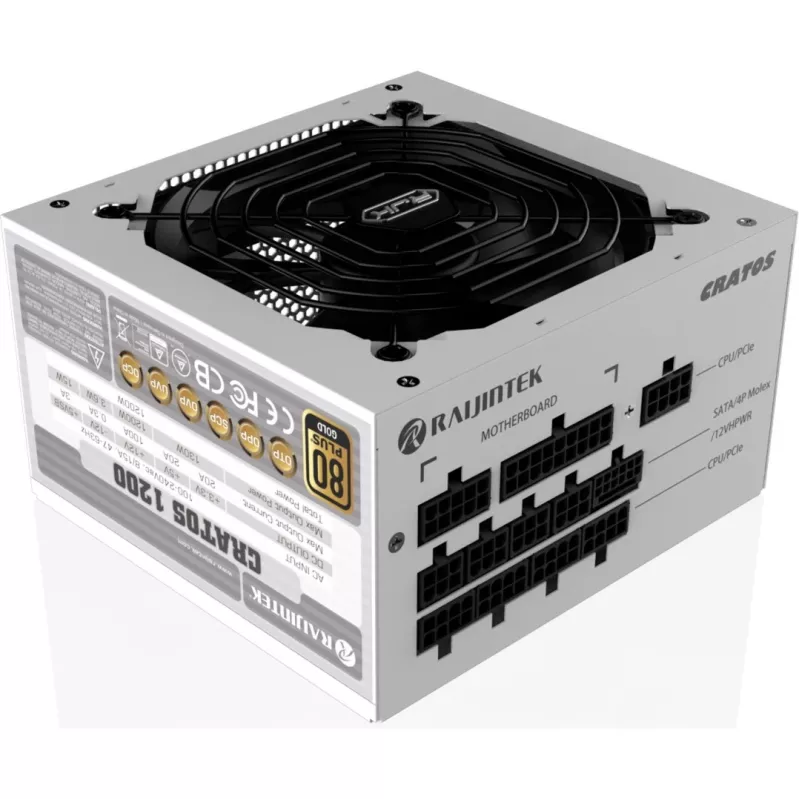 CRATOS 1200 bianco, alimentatore per PC bianco, gestione cavi, 1200 Watt