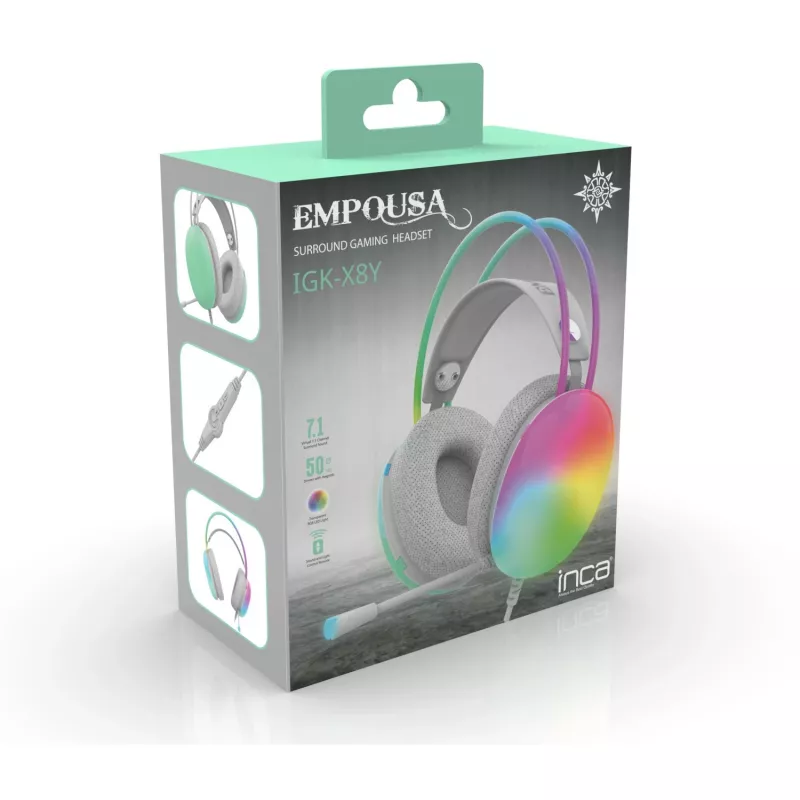 Cian Technology GmbH INCA Gaming Headset IGK-X8Y 7.1 USB RGB LED turchese - Headset