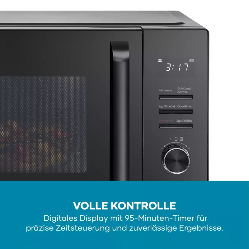Microonde combinato SEVERIN MW 7798, da tavolo, 29 l, 900 W, nero, piatto rotante 315 mm