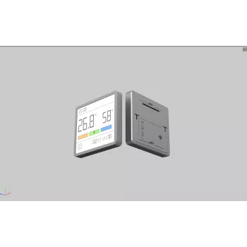 MOVA MTHM01 igrometro, termometro e orologio combinato – unità da interno digitale per misurare l'umidità relativa e la temperatura, compatta per scrivania, mensola o parete