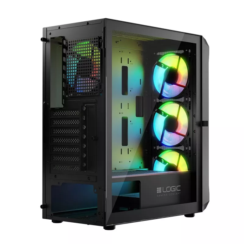 Case LOGIC CONCEPT Portos ARGB ATX Mid-Tower, nero