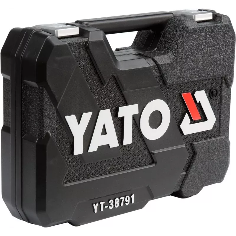 Set di chiavi a bussola YATO YT-38791 — 108 pezzi, attacco 1/2 inch, include cricchetto, valigetta nera