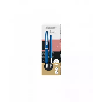 Penna a sfera e stilografica Pelikan Jazz Noble Elegance Blu Argento