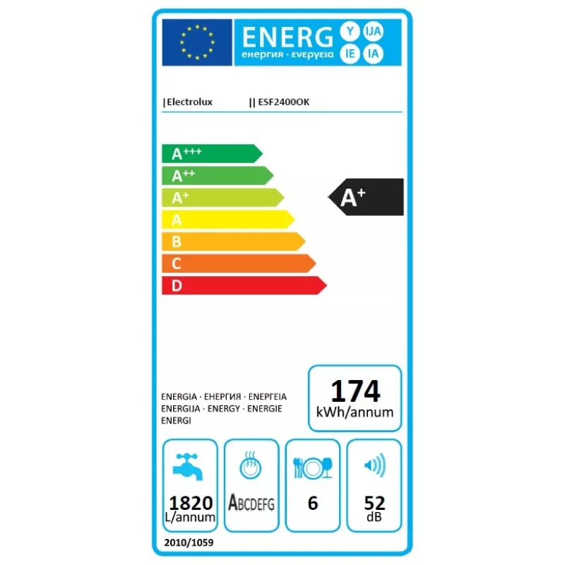 Electrolux ESF2400OK lavastoviglie da tavolo 6 coperti 52 dB