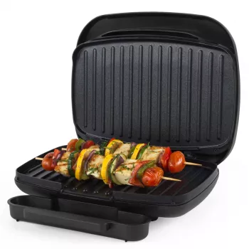 Grill elettrico Petra PT4366MBLKVDE nero con rivestimento antiaderente e temperatura regolabile