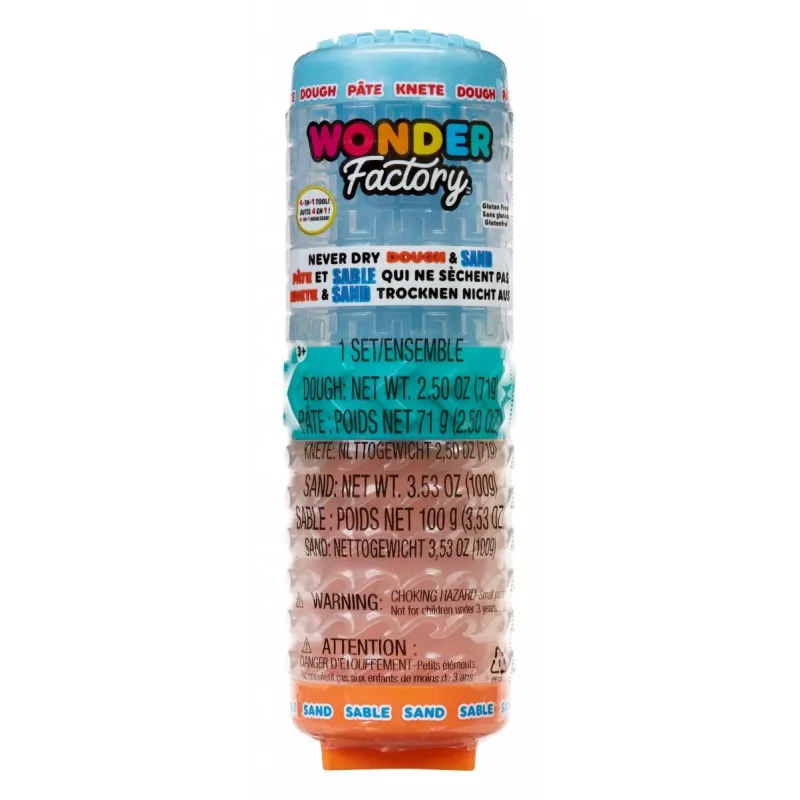 Pasta modellabile Wonder Factory Never Dry Dough, azzurro, arancione