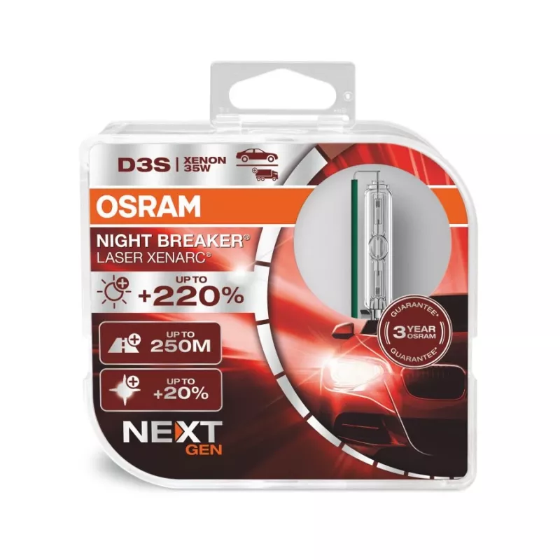 OSRAM XENARC NIGHT BREAKER LASER NEXTGEN D3S (66340XNN-HCB) fari allo xeno per auto 2 pz.