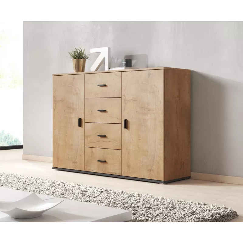 Cama sideboard soggiorno UNI rovere lefkas/nero