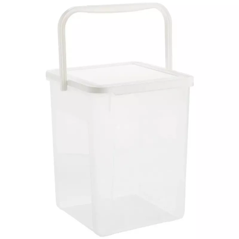 Contenitore per detersivo in plastica Rotho Basic 9 L modello 1770101100RP, bianco, coperchio, foro per appendere