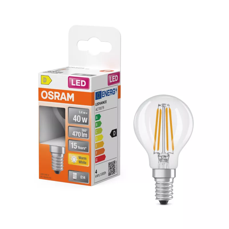Osram Parathom Classic P Filament | E14 | 3,4 W | bianco caldo