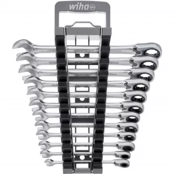 Set di chiavi a cricchetto Wiha 44661, reversibili, 12 pezzi, aperture SW 8–19 mm